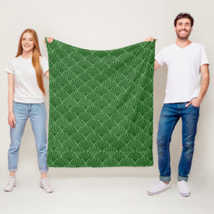 Grüne Blätter Fleecedecke