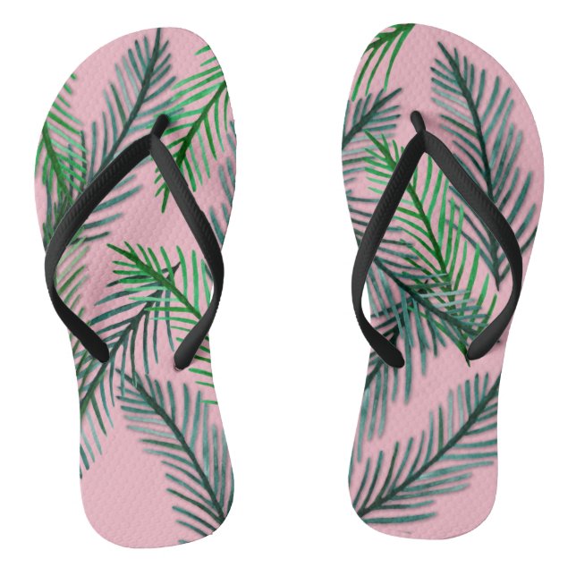 Grüne Blätter Flip Flops (Fußbett)