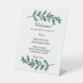 Grüne Blätter für Hochzeiten Sockelschild