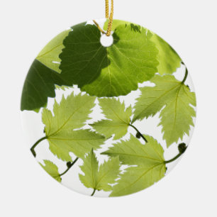 Grüne Blätter für Weintrauben Keramik Ornament