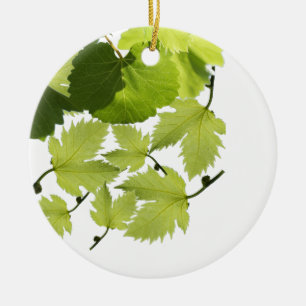 Grüne Blätter für Weintrauben Keramik Ornament