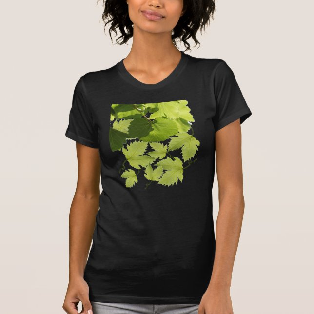 Grüne Blätter für Weintrauben T-Shirt (Vorderseite)