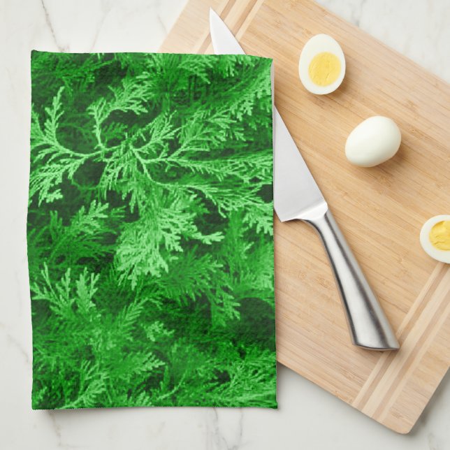 Grüne Blätter Geschirrtuch (Viertel Falte)
