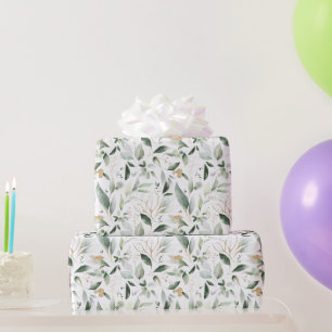 Grüne Blätter Goldene Blätter Geschenkpapier