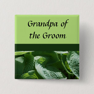grüne Blätter, Hochzeit, Namensnadeln Button