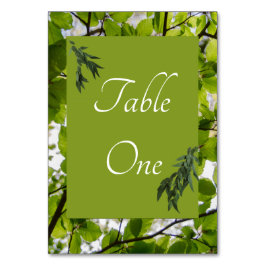 Grüne Blätter Hochzeit von Tischnummern