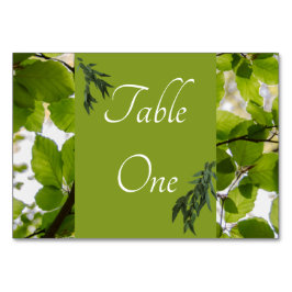 Grüne Blätter Hochzeiten Tischnummern Horizontal