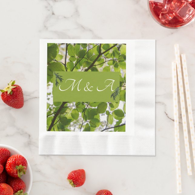 Grüne Blätter Hochzeitsessen Napkins Serviette (Beispiel)