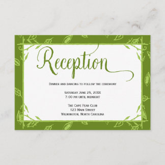 Grüne Blätter Hochzeitskarte Begleitkarte