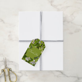 Grüne Blätter Hochzeitstiftmarke Geschenkanhänger
