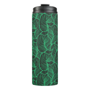 grüne Blätter Illustrationsmuster Thermosbecher