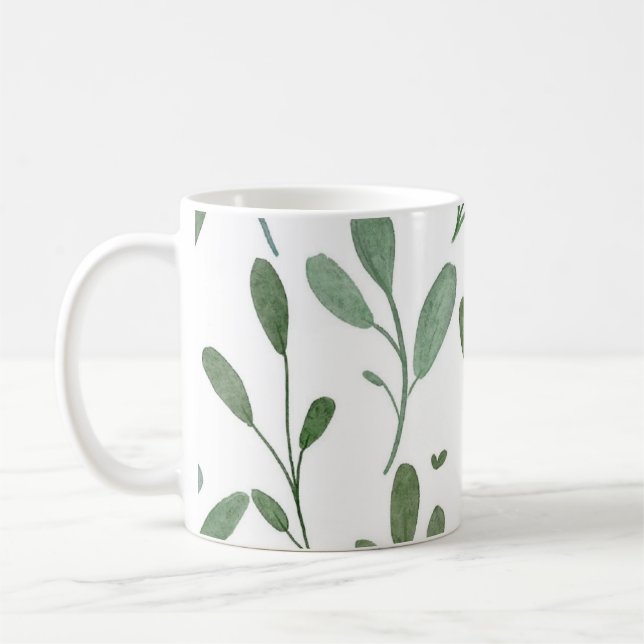 Grüne Blätter Kaffeetasse (Links)