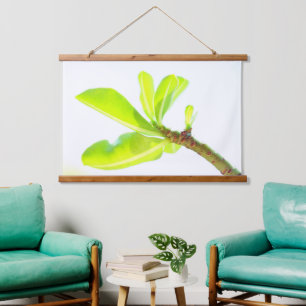 Grüne Blätter Kudu Lily Nature Feel Wandteppich Mit Holzrahmen