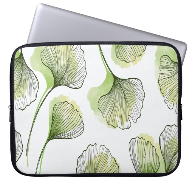 Grüne Blätter Laptopschutzhülle (Vorderseite)