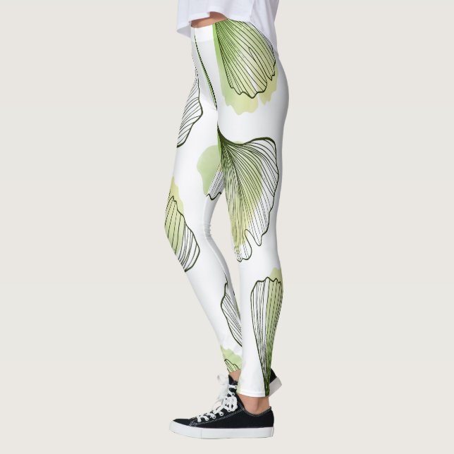 Grüne Blätter Leggings (Links)