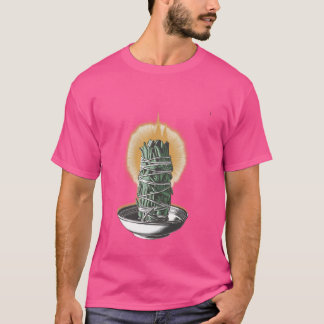 Grüne Blätter mit weißer Zeichenfolge für Spirituo T-Shirt