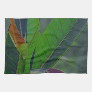 Grüne Blätter Nah Geschirrtuch