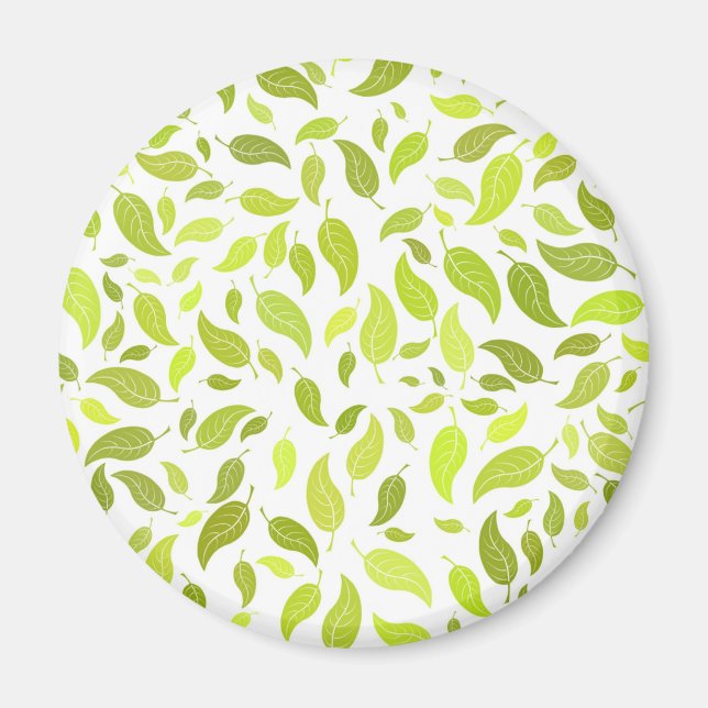 Grüne Blätter Naturdruck, Pflanze Leaf Muster Magnet (Vorne)
