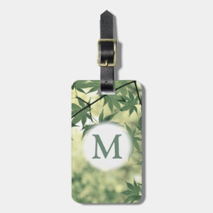 Grüne Blätter Naturele Botanische Monogramm Gepäckanhänger