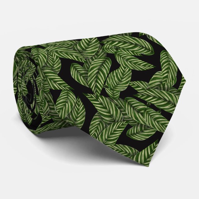 Grüne Blätter Neck Tie Krawatte (Gerollt)