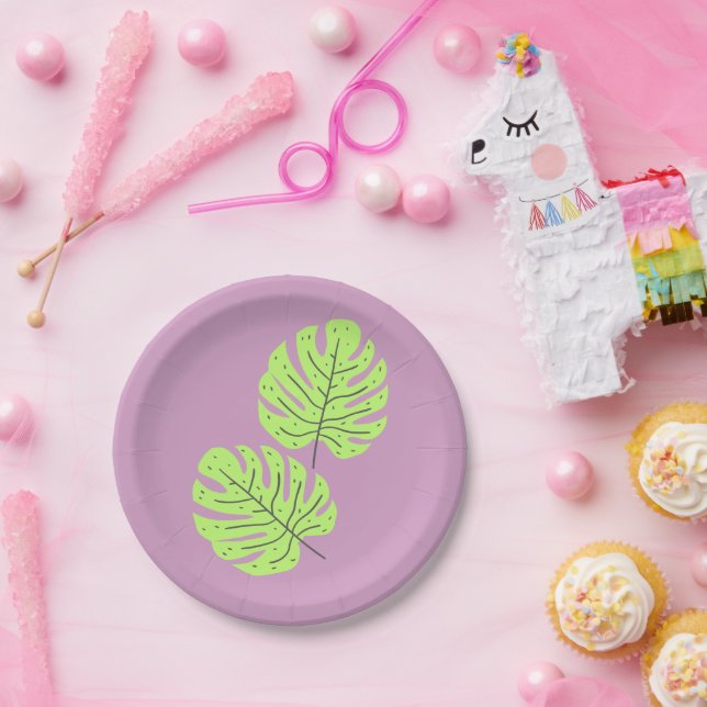 Grüne Blätter Papier Teller (Party)