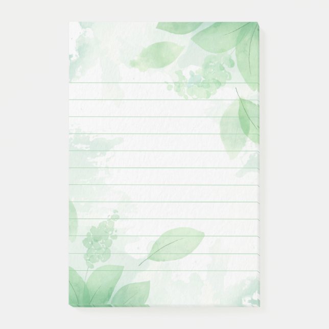 Grüne Blätter Post-it Klebezettel (Vorderseite)