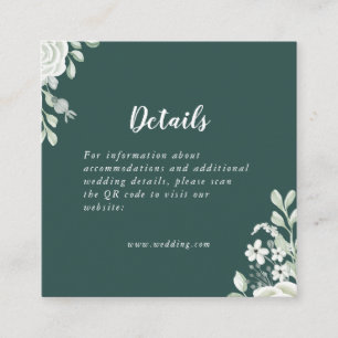 Grüne Blätter QR-Code Details Begleitkarte