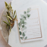 Grüne Blätter Rose Gold Foil Border Wedding Folieneinladung<br><div class="desc">Green Blätter Rose Gold Foil Border Wedding Foil Einladung Real Gold Foil Weitere Einladungen in unserem Nest und Nest Store</div>