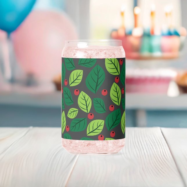Grüne Blätter, rote Berries, Muster von Blätter Dosenglas (Insitu (Baby Party))
