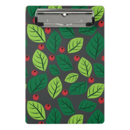 Grüne Blätter, rote Berries, Muster von Blätter Mini Klemmbrett