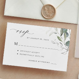 Grüne Blätter RSVP Karte