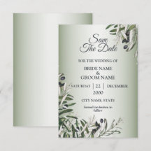 Grüne Blätter Schwarze Olive Elegante Hochzeit