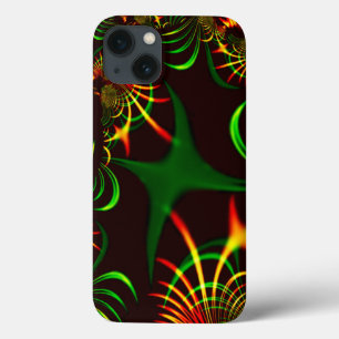 Grüne Blätter und gelbe, feuergefärbte Kurven Case-Mate iPhone Hülle