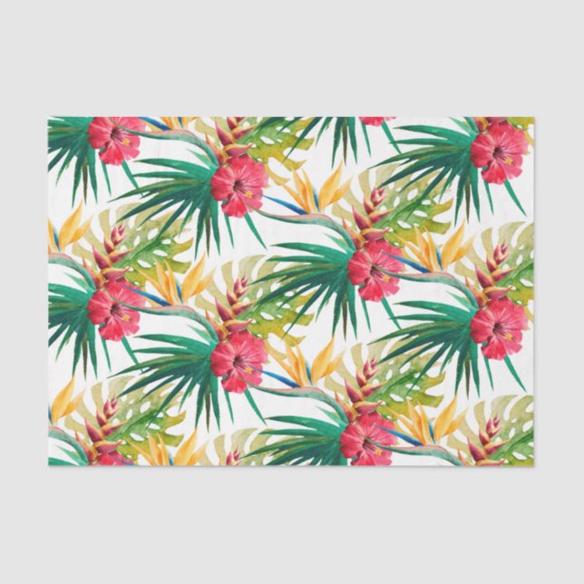 Grüne Blätter und rote Blume Seidenpapier (Vorderseite)