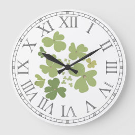 Grüne Blätterblätter Große Wanduhr