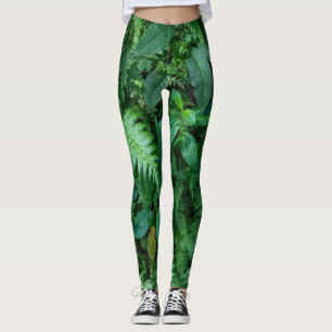 Grüne Blattfarbe Leggings