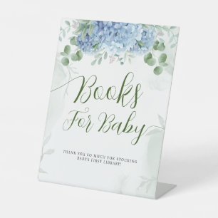 Grüne Blaue Hydrangea Bücher für Babydusche Sockelschild