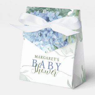 Grüne blaue Hydrangea Die Junge Babydusche Favo Geschenkschachtel
