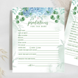Grüne Blaue Hydrangea Vorhersage für Babydusche