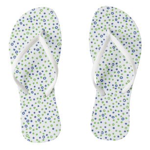 Grüne blaue Kreise und Punkte Flip Flops