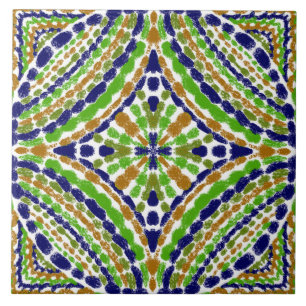 Grüne blaue Mosaike, handgemalt Fliese