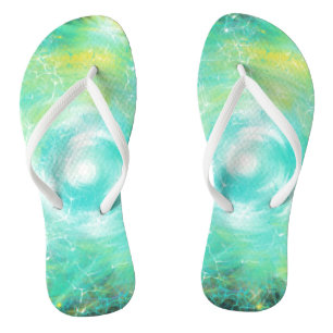 Grüne Blitze Dreifaltigkeitssterne Christliche Go Flip Flops