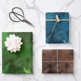 GRÜNE BLUE BROWN FALL AUTUMN BLUE BROWN GESCHENKPAPIER SET