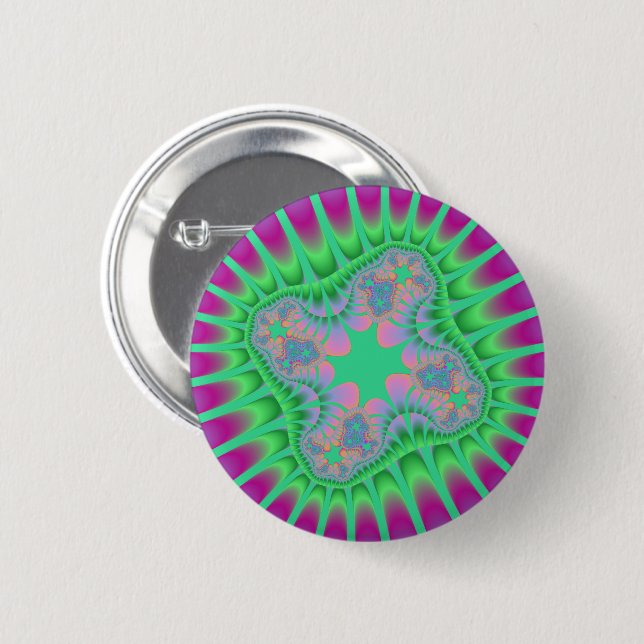 Grüne Blume Button (Vorne & Hinten)