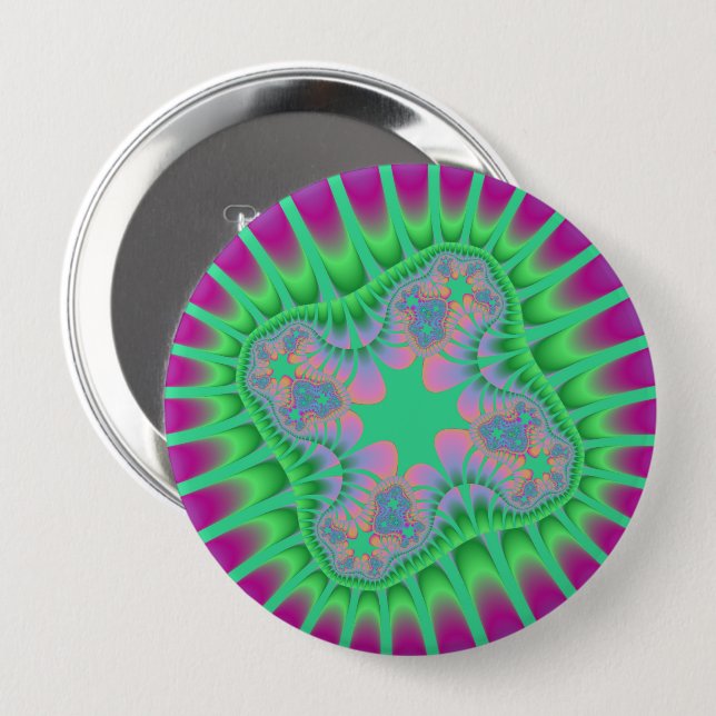 Grüne Blume Button (Vorne & Hinten)