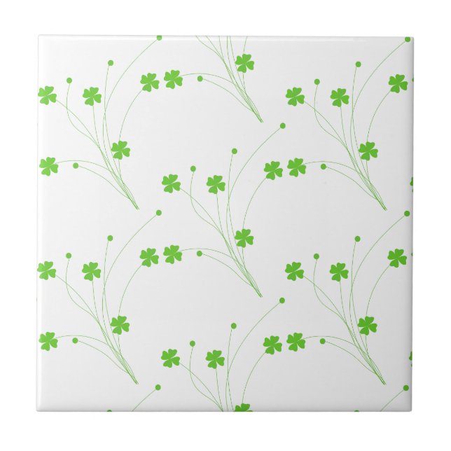 Grüne Blume des hellen Frühlings, kleine Blumendru Fliese (Vorderseite)