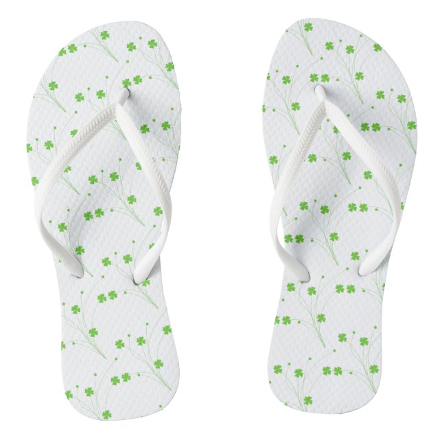 Grüne Blume des hellen Frühlings, kleine Blumendru Flip Flops (Fußbett)