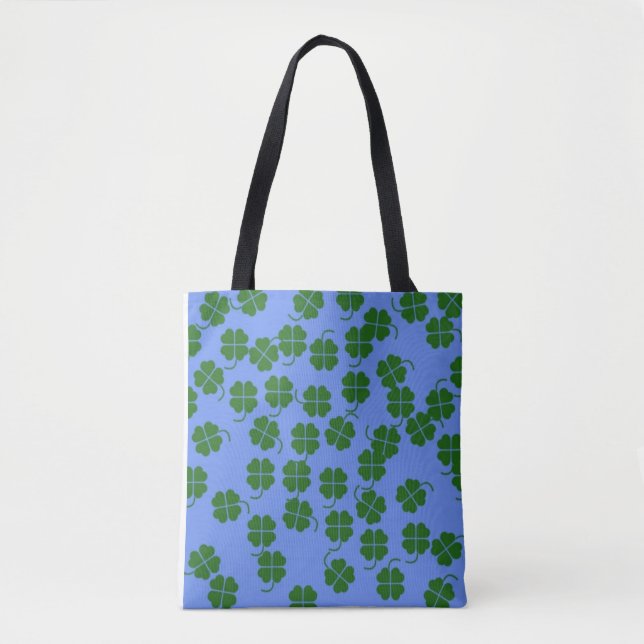 Grüne Blume in blau Tasche (Vorderseite)
