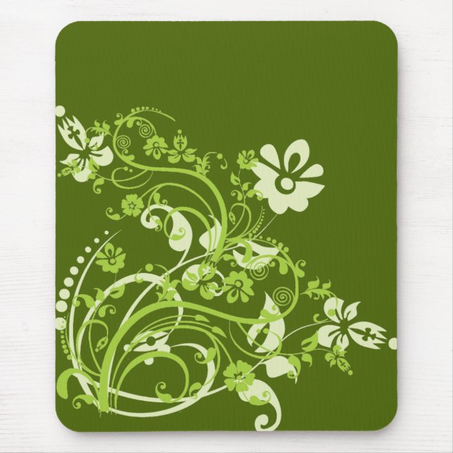 Grüne Blume Mousepad (Vorne)