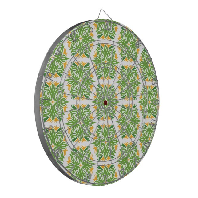Grüne Blume, Muster von Blume, Blumenmuster Dartscheibe (Vorderseite Links)